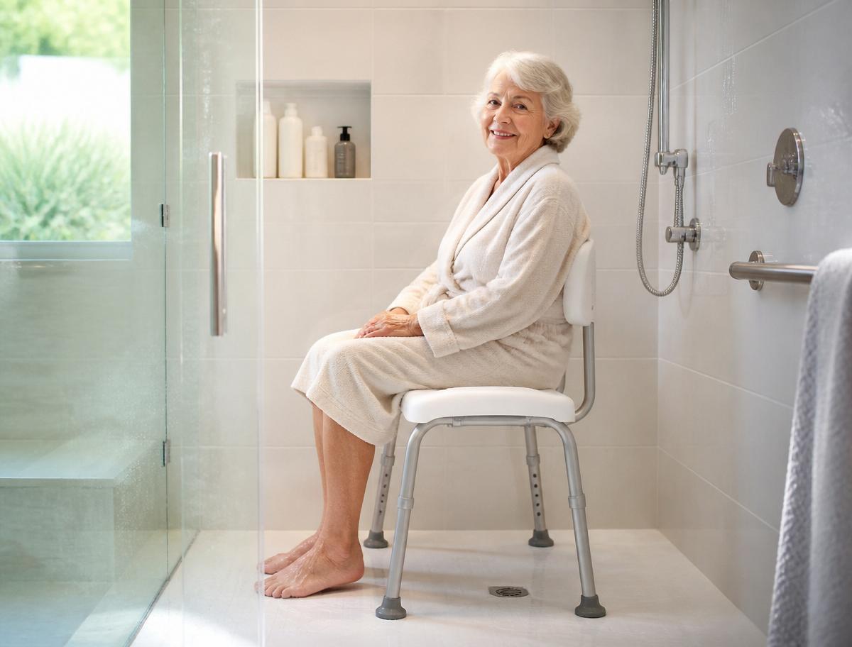 Silla de ducha con respaldo